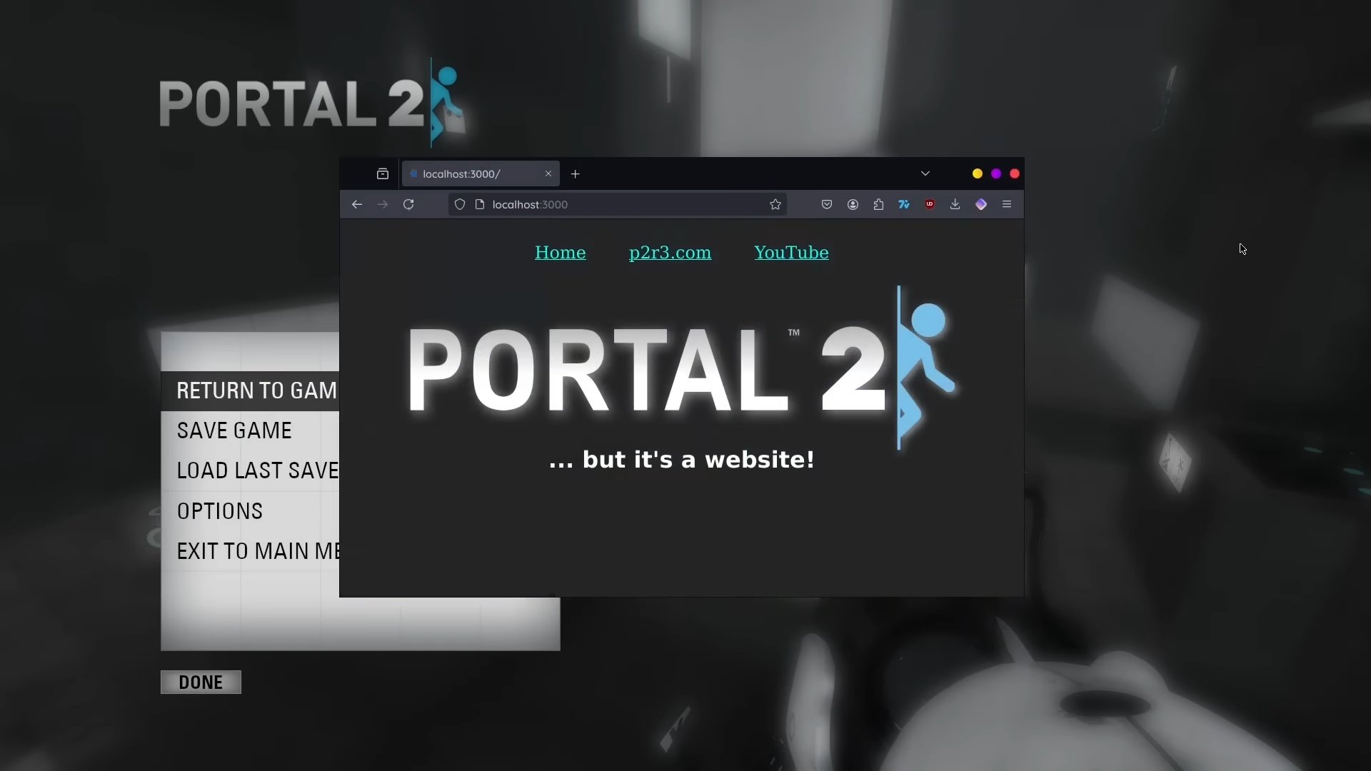 Cette expérience donne voix au moteur de Portal 2 et en fait un passeur entre monde interactif et protocole web. © PortalRunner/YouTube