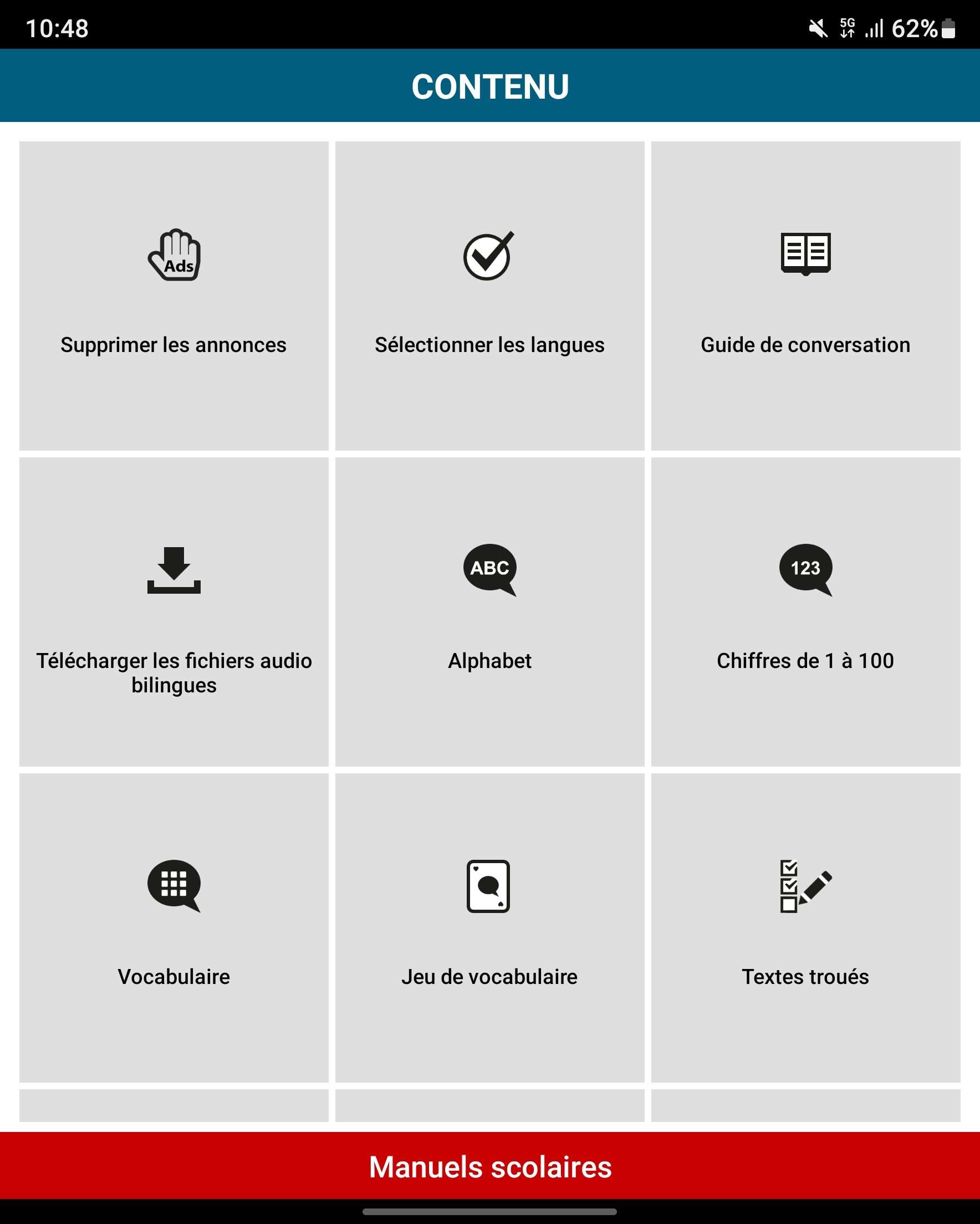Apprendre 50 langues Accueil
