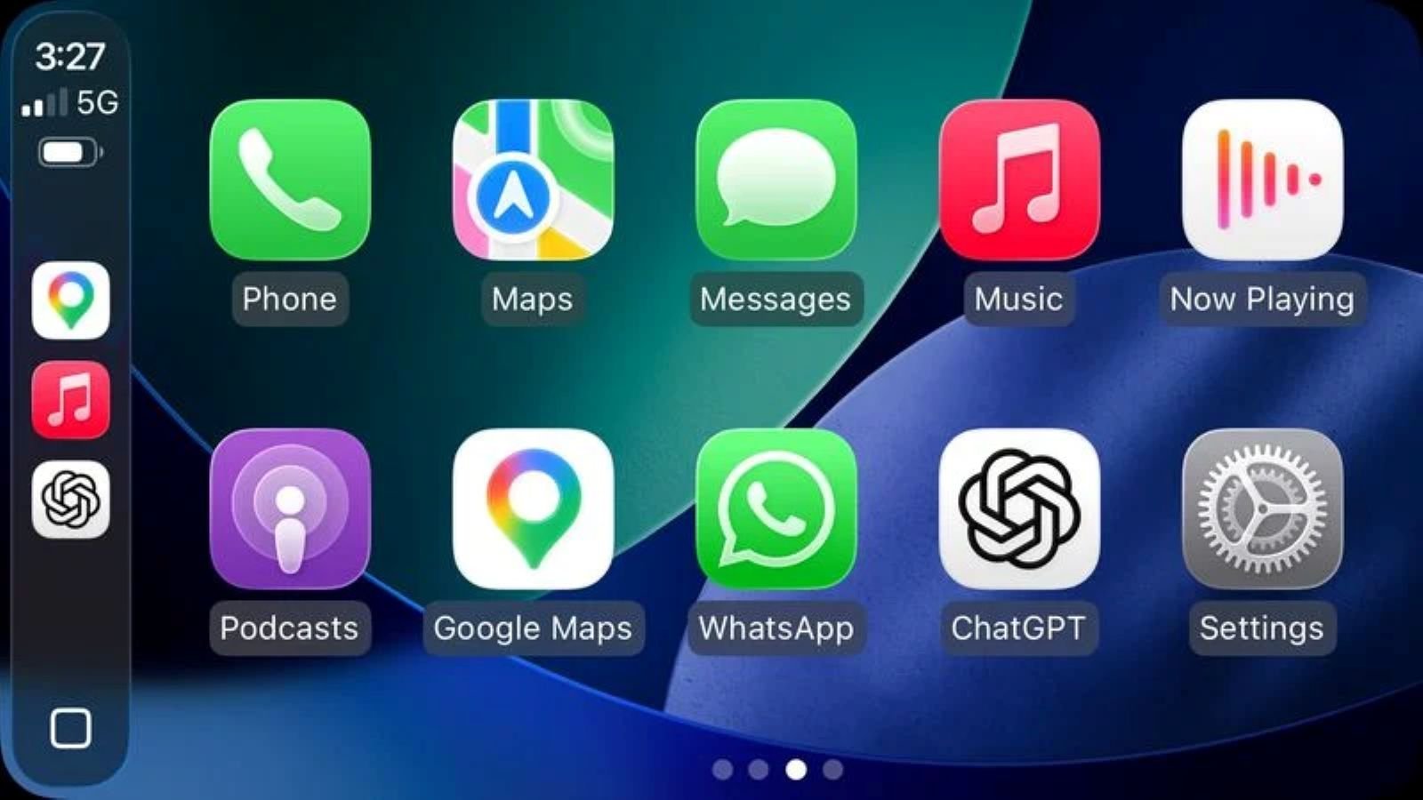 L'icone Chat GPT apparaît dans l'interface de l'Apple CarPlay - ©MacRumors
