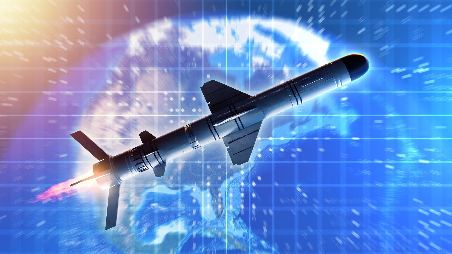 Illustration d'un missile en orbite autour de la Terre. Les États-Unis ont confirmé pour la première fois disposer d'armes de contrôle spatial déjà déployées en orbite. © Fotogrin / Shutterstock