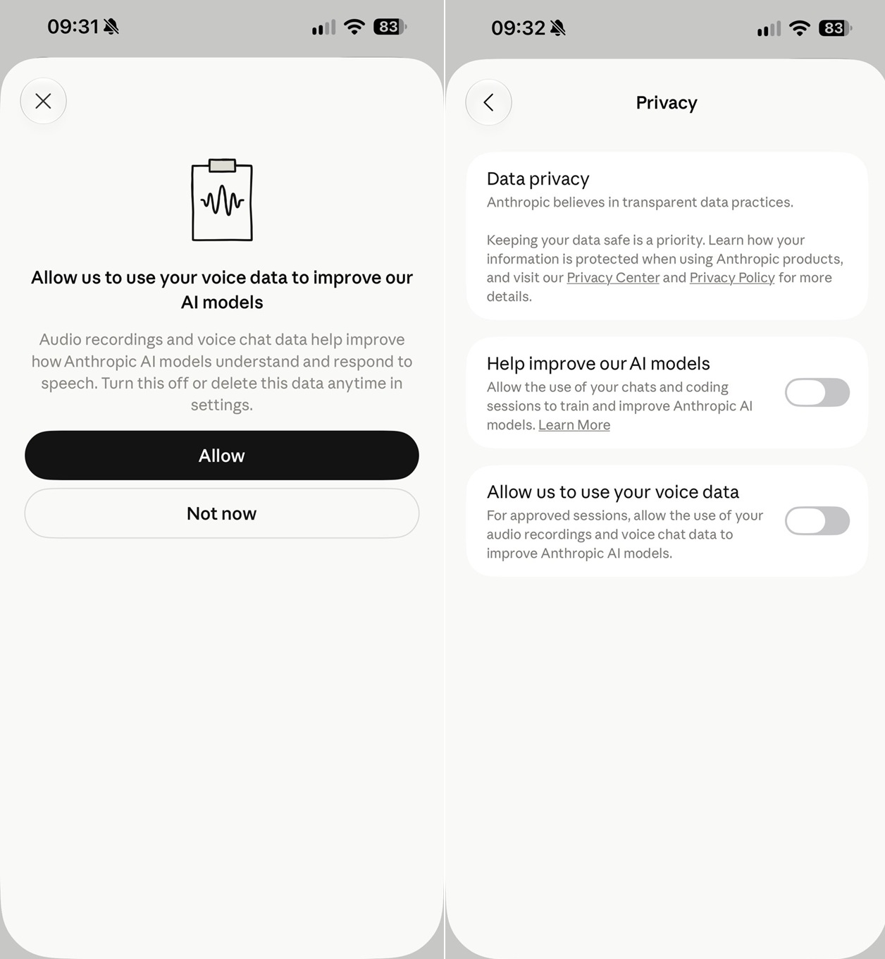 Le nouveau réglage de partage des données vocales n’apparaissait pas encore sur nos comptes testés depuis la France. ©BleepingComputer