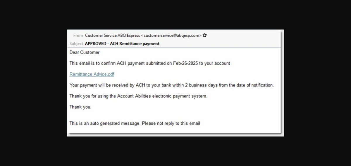 Exemple d'un e-mail frauduleux envoyé © CheckPoint