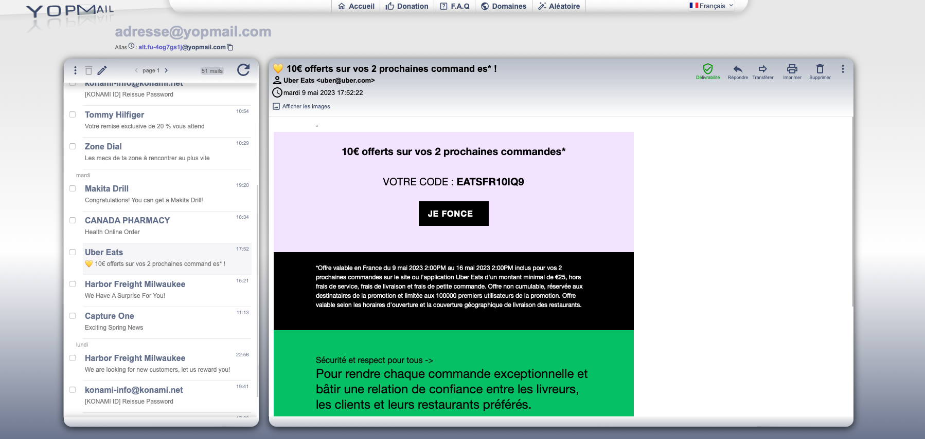 Yopmail screen 2