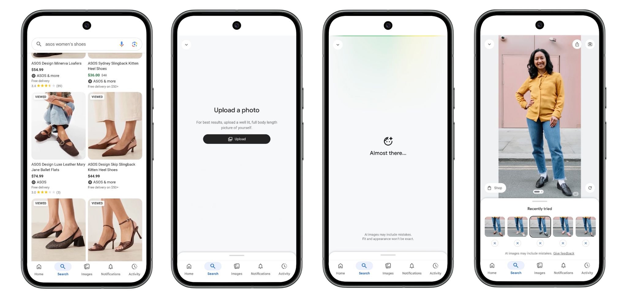 Visualisez vos futures chaussures grâce à l'IA. ©Google