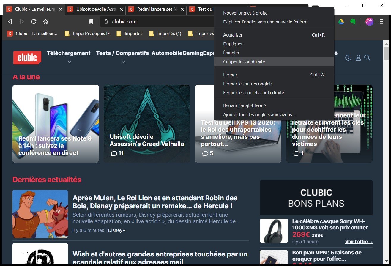 Brave propose une gestion complète des onglets