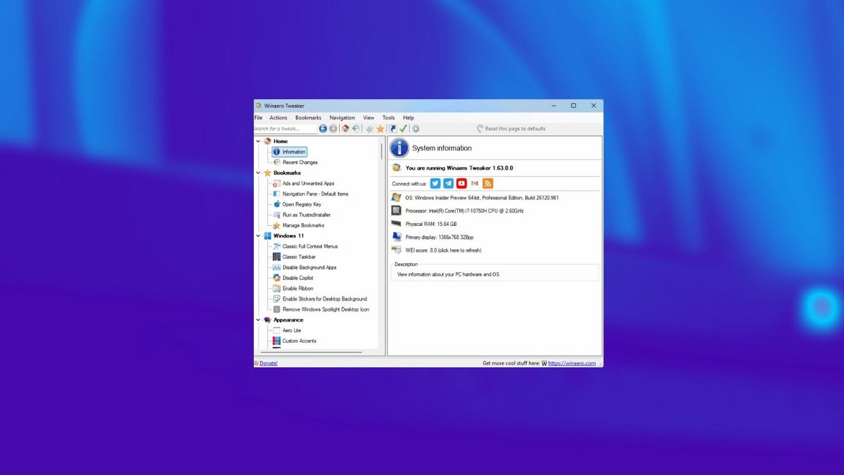 Winaero Tweaker © Naïm BADA