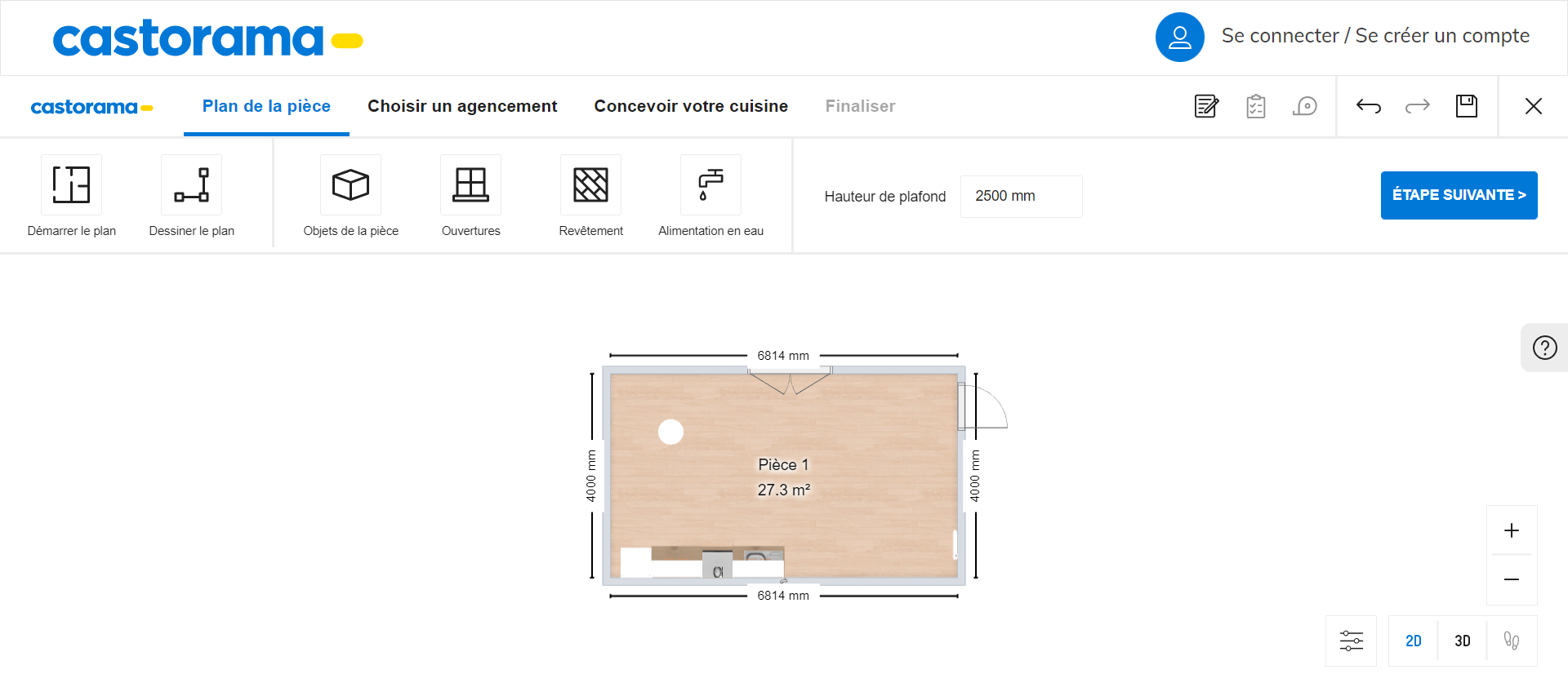 vue 2d castorama cuisine 3D