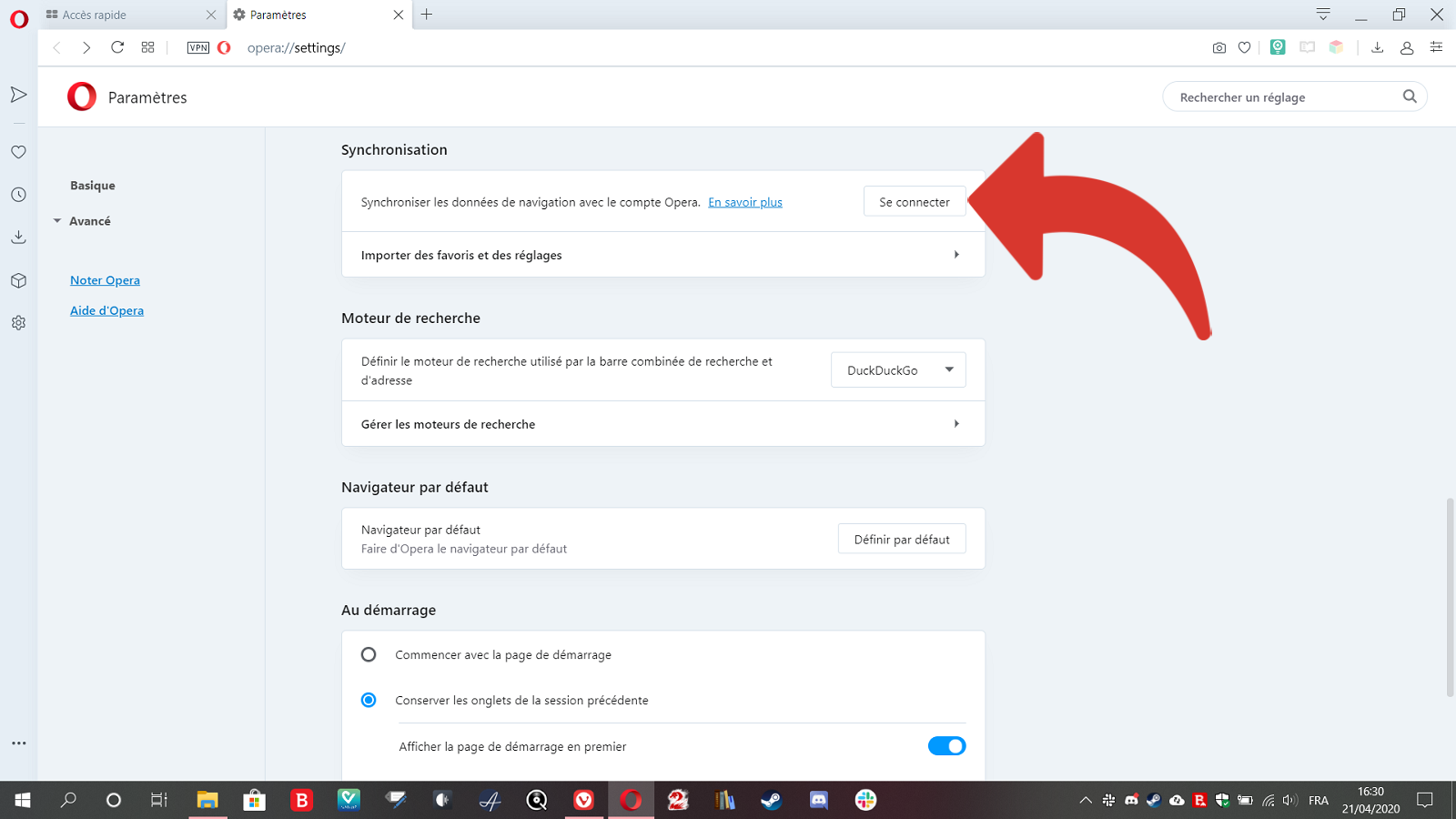 Création compte Opera 2