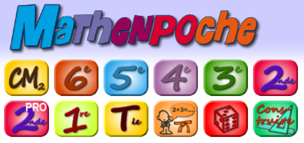 Interface de Mathenpoche avec l’accès aux cahiers de mathématiques par niveau, du primaire au lycée. - © Mathenpoche