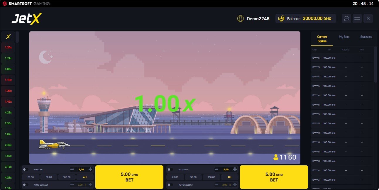 JetX fonctionne directement via navigateur, sans application à installer, avec une interface fluide et responsive qui permet de suivre le multiplicateur et de retirer ses gains en temps réel sur tout type d’appareil - © JetX