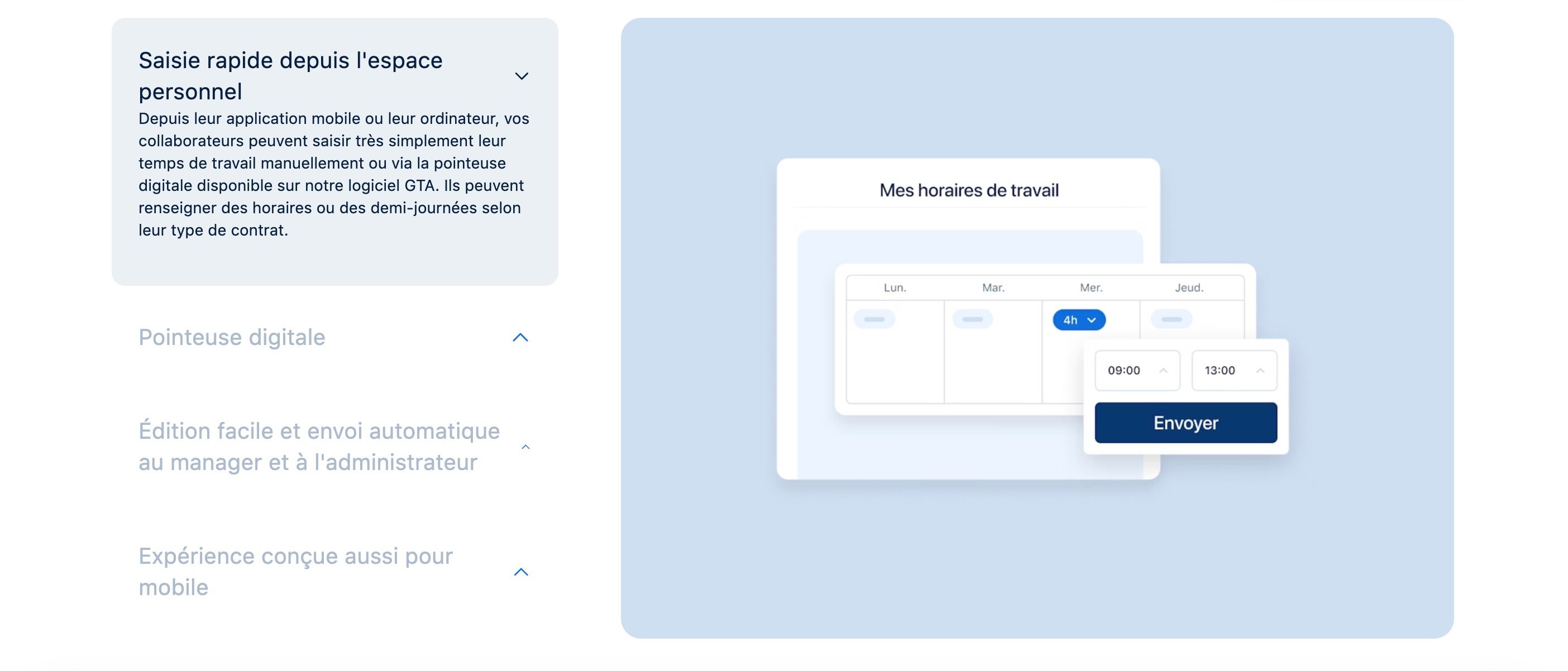 Des saisies de temps de travail simplifiées © Payfit