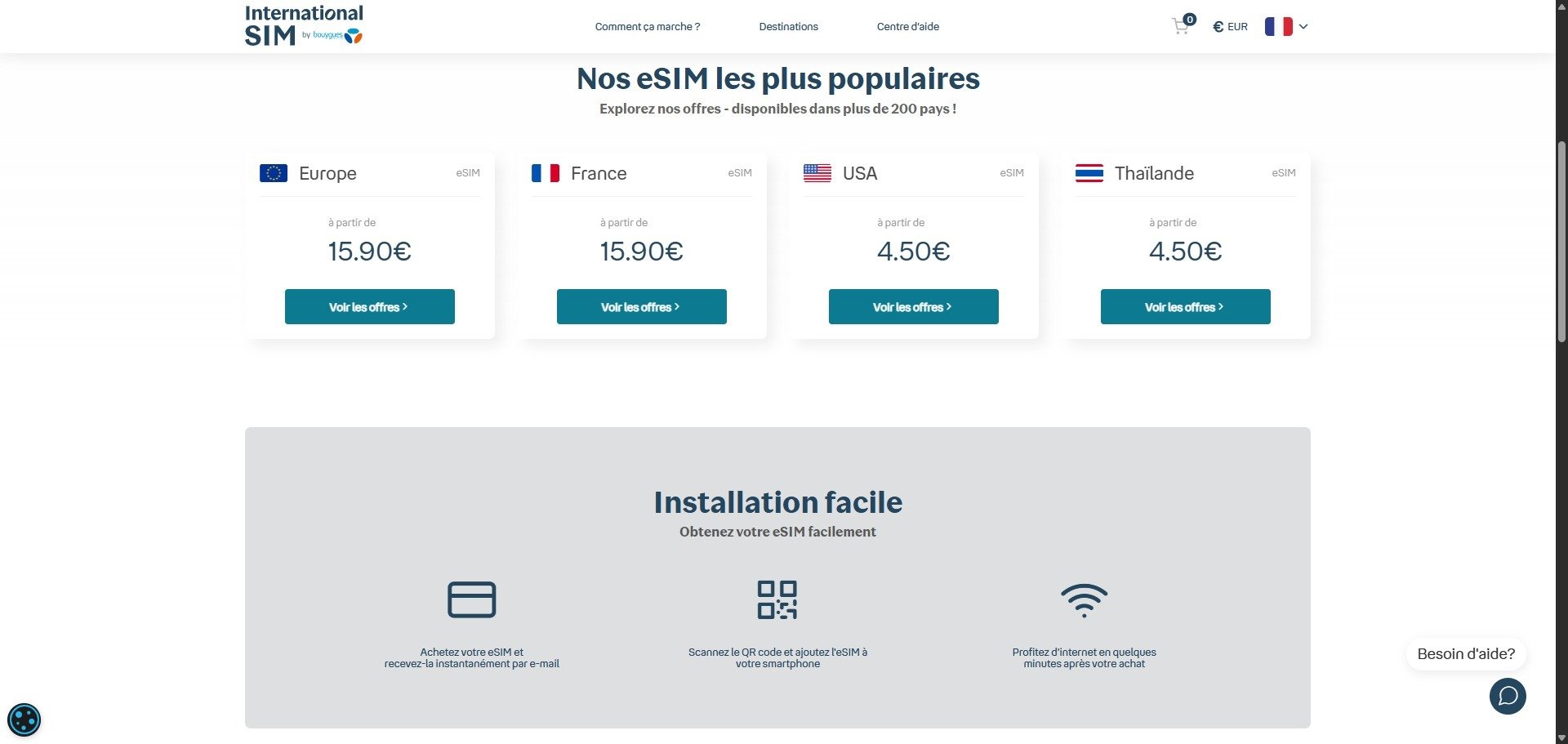 Voici le page d'accueil InternationalSIM © Alexandre Boero / Clubic
