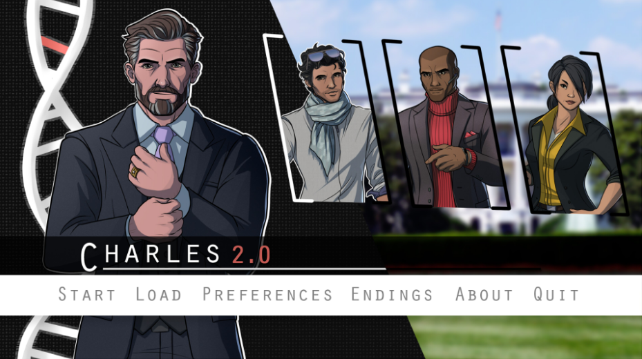 Écran d’accueil de Charles 2.0, avec les personnages clés prêts à influencer le cours de l’histoire.- © Charles 2.0