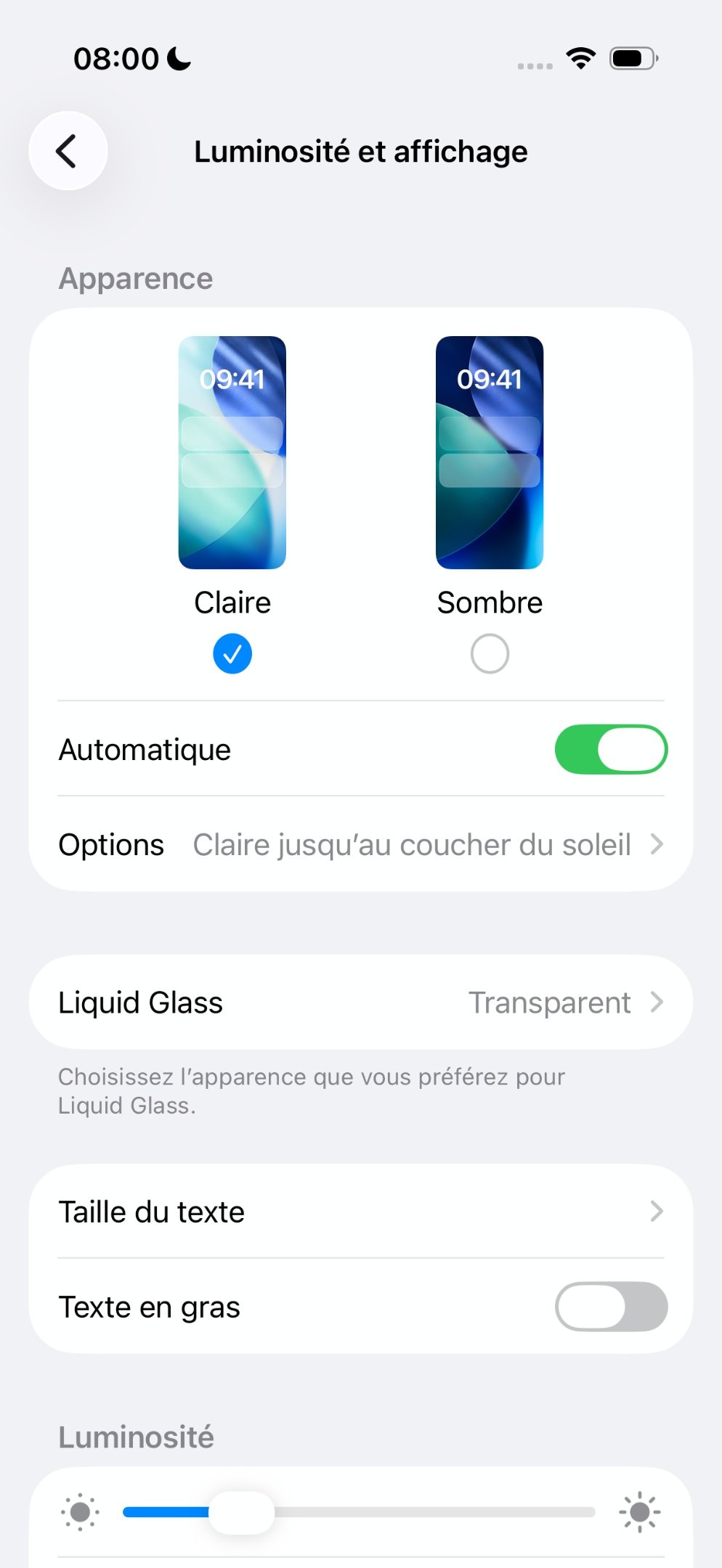 iOS 26 Liquid Glass Option