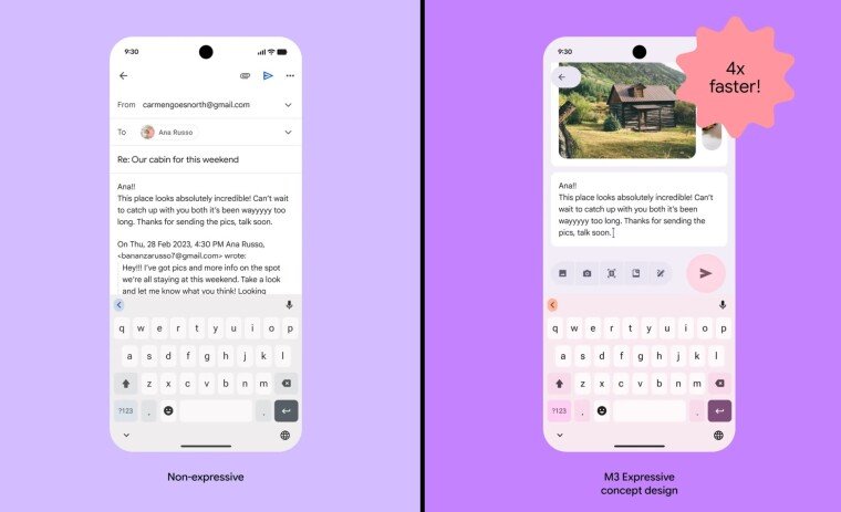 Un design d'interface plus « expressif ». © Google