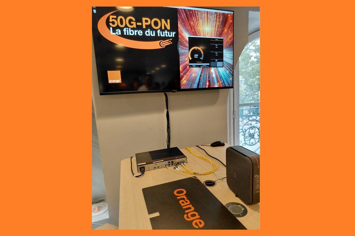 Photo de l'expérience 50G-PON à la boutique Orange de la Canebière, à Marseille © Orange x Clubic