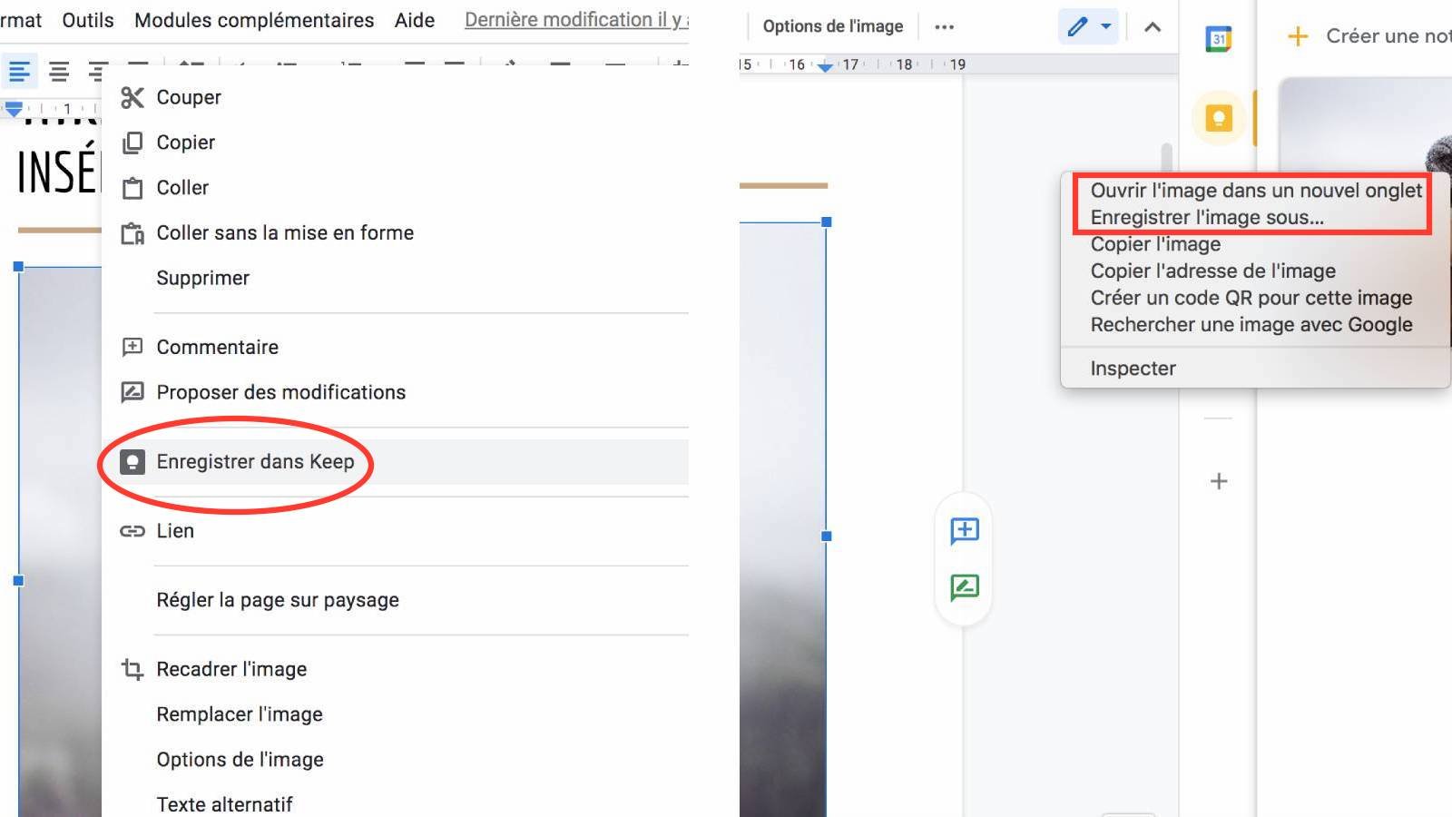 extraire image google docs