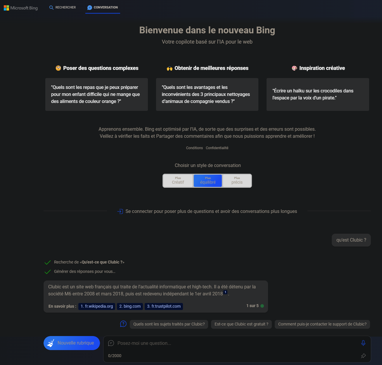 Capture d'écran Clubic © Microsoft