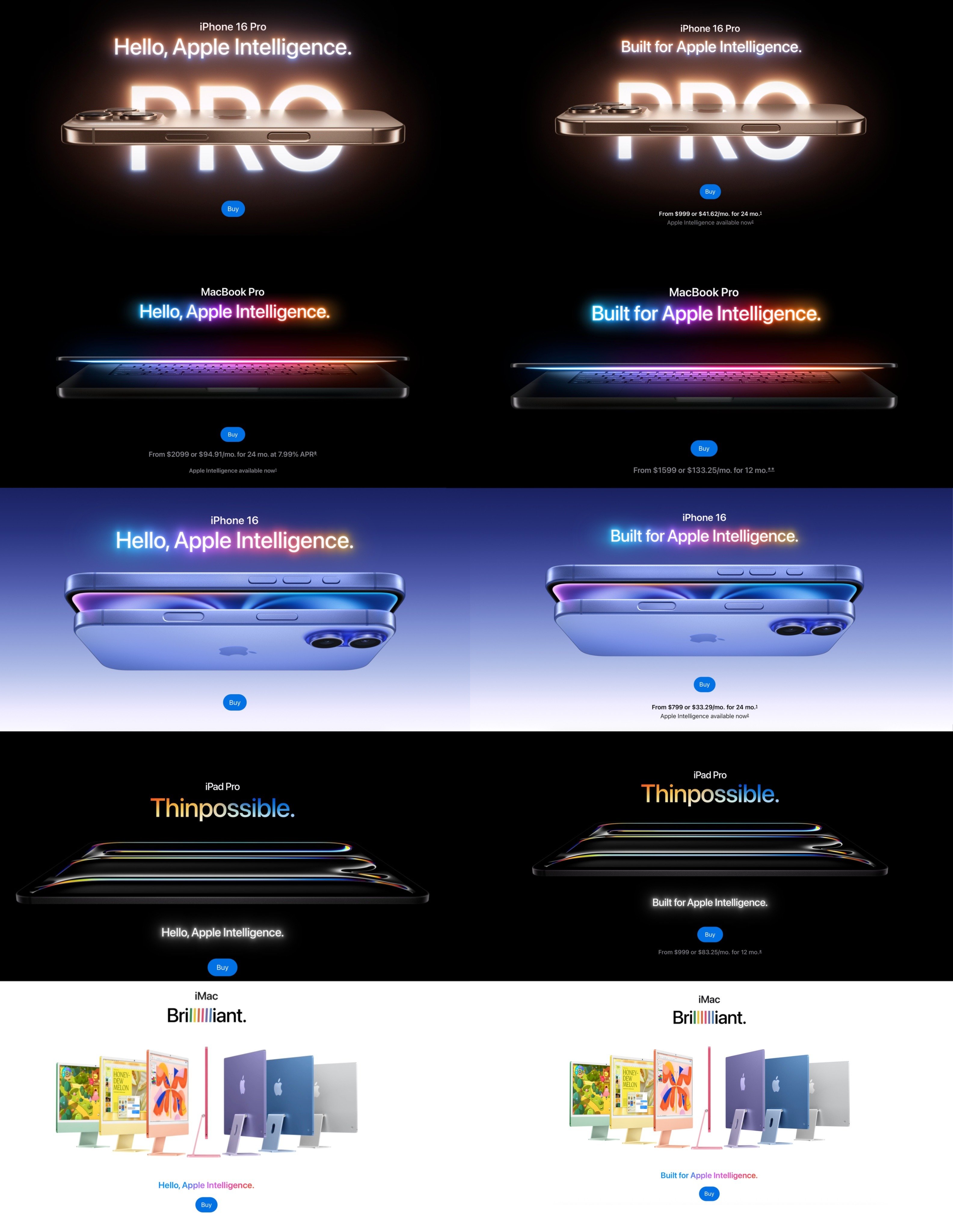 À gauche, l'ancien slogan des iPhone 16. © Basic Apple Guy
