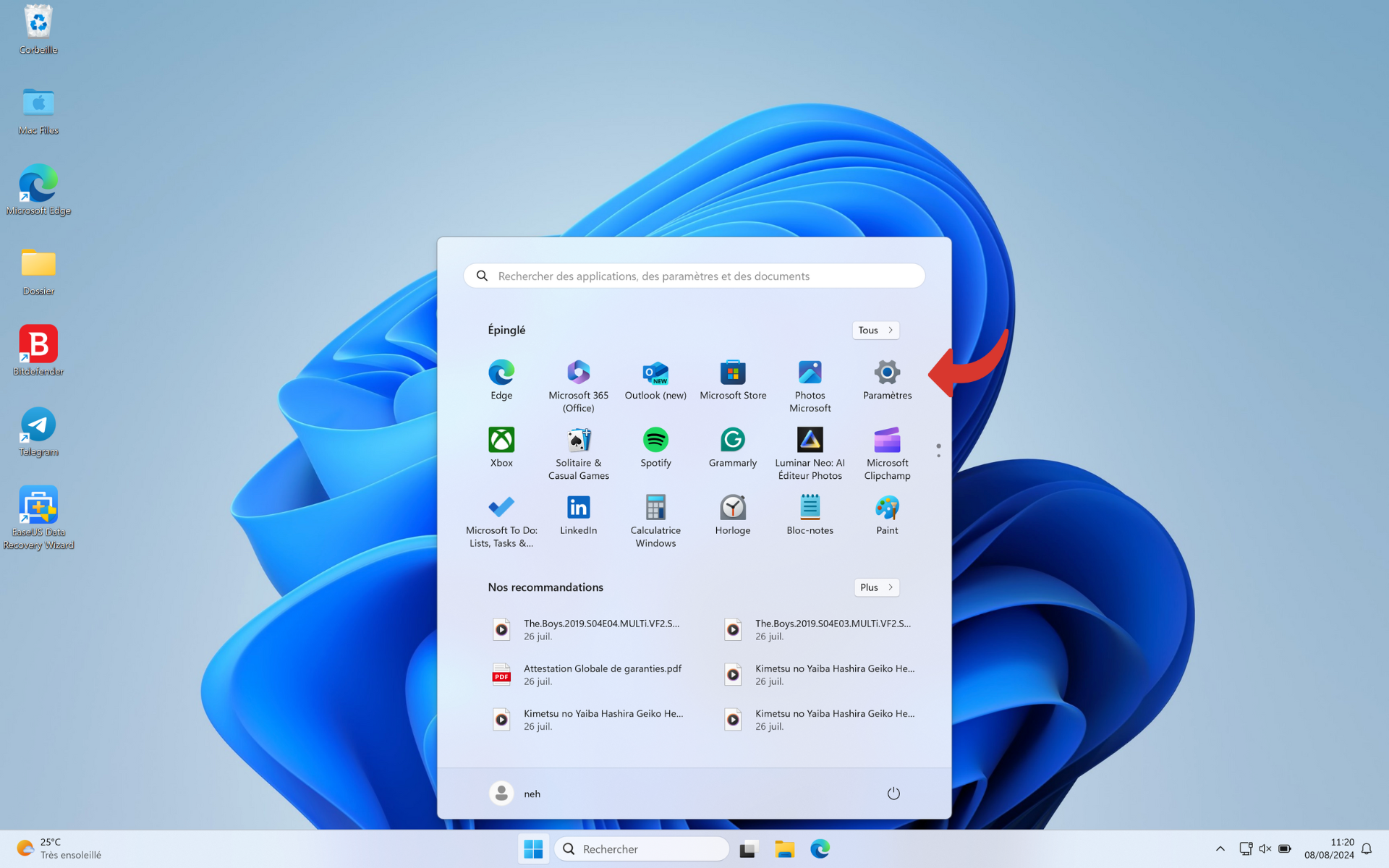 Vous pourrez accéder aux paramètres par un raccourci ou depuis le menu Windows. © Clubic
