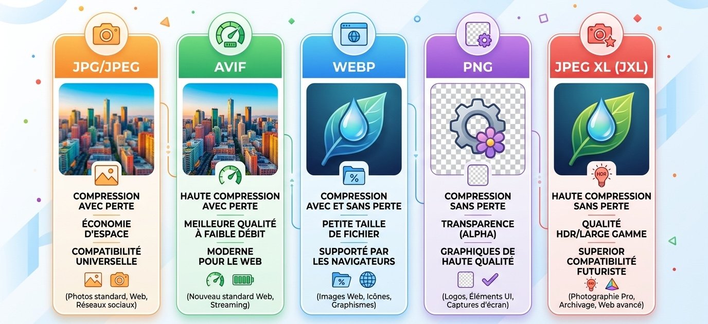 Quels formats d'image sont utilisés sur le web ? ©Clubic avec Gemini