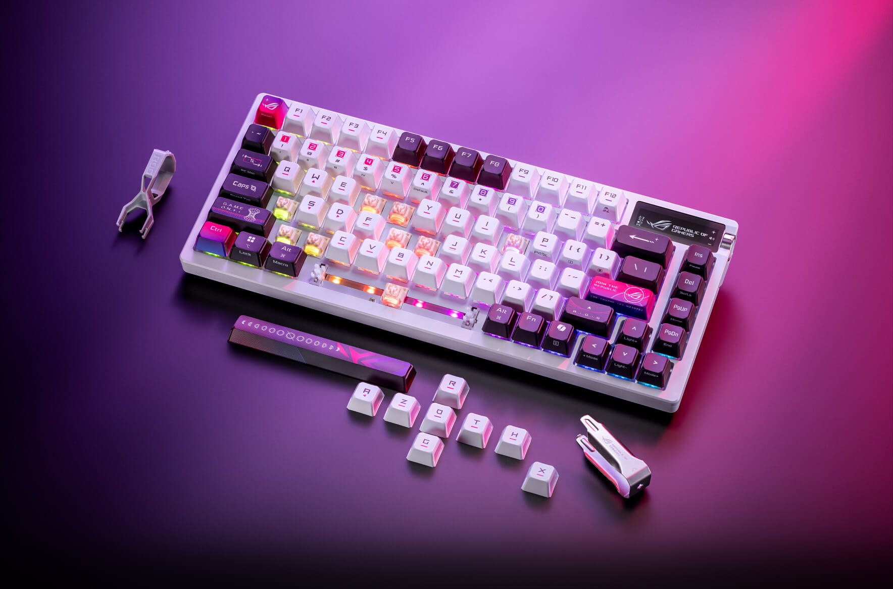 L'Asus ROG Azoth X et ses keycaps en PBT. ©Asus