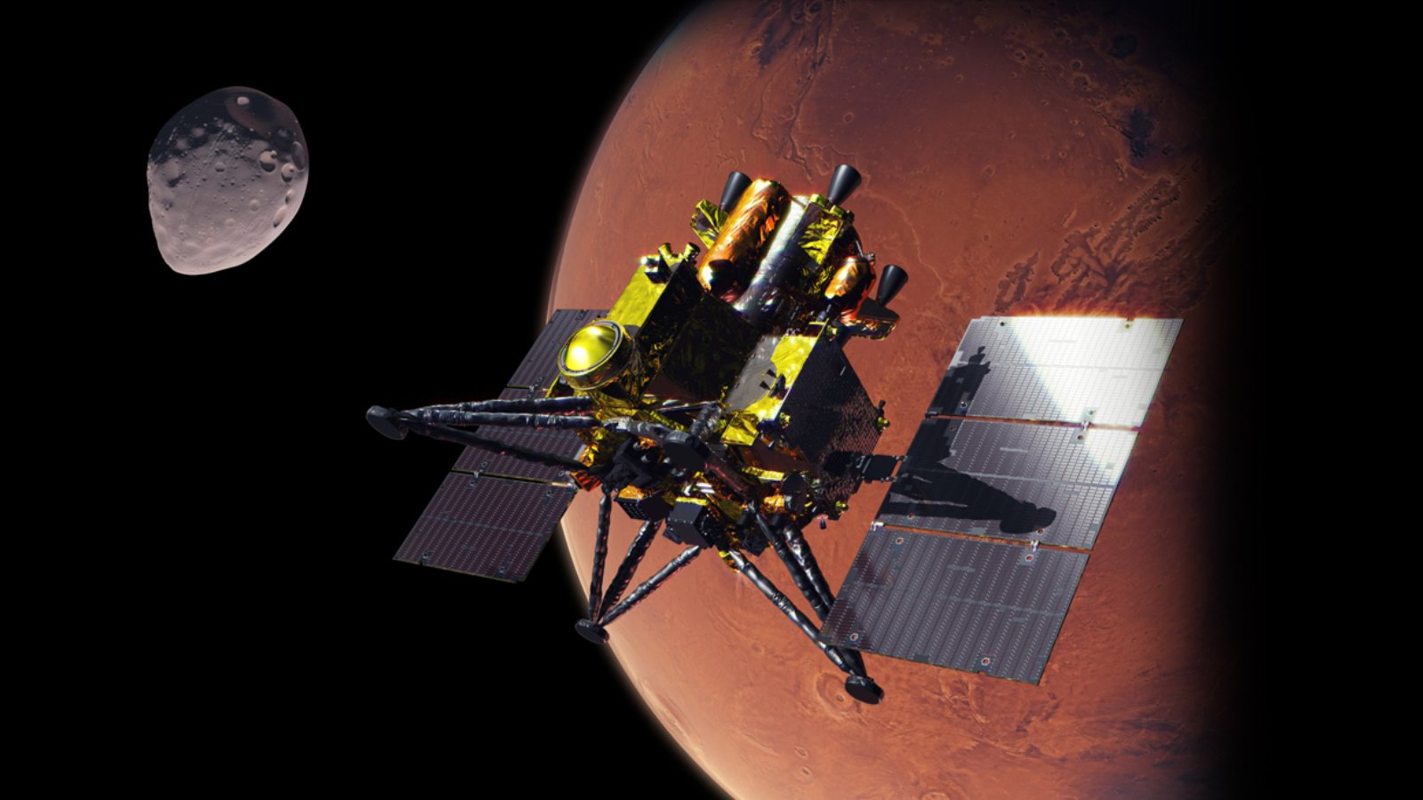 Vue d'artiste de la sonde MMX. ©JAXA