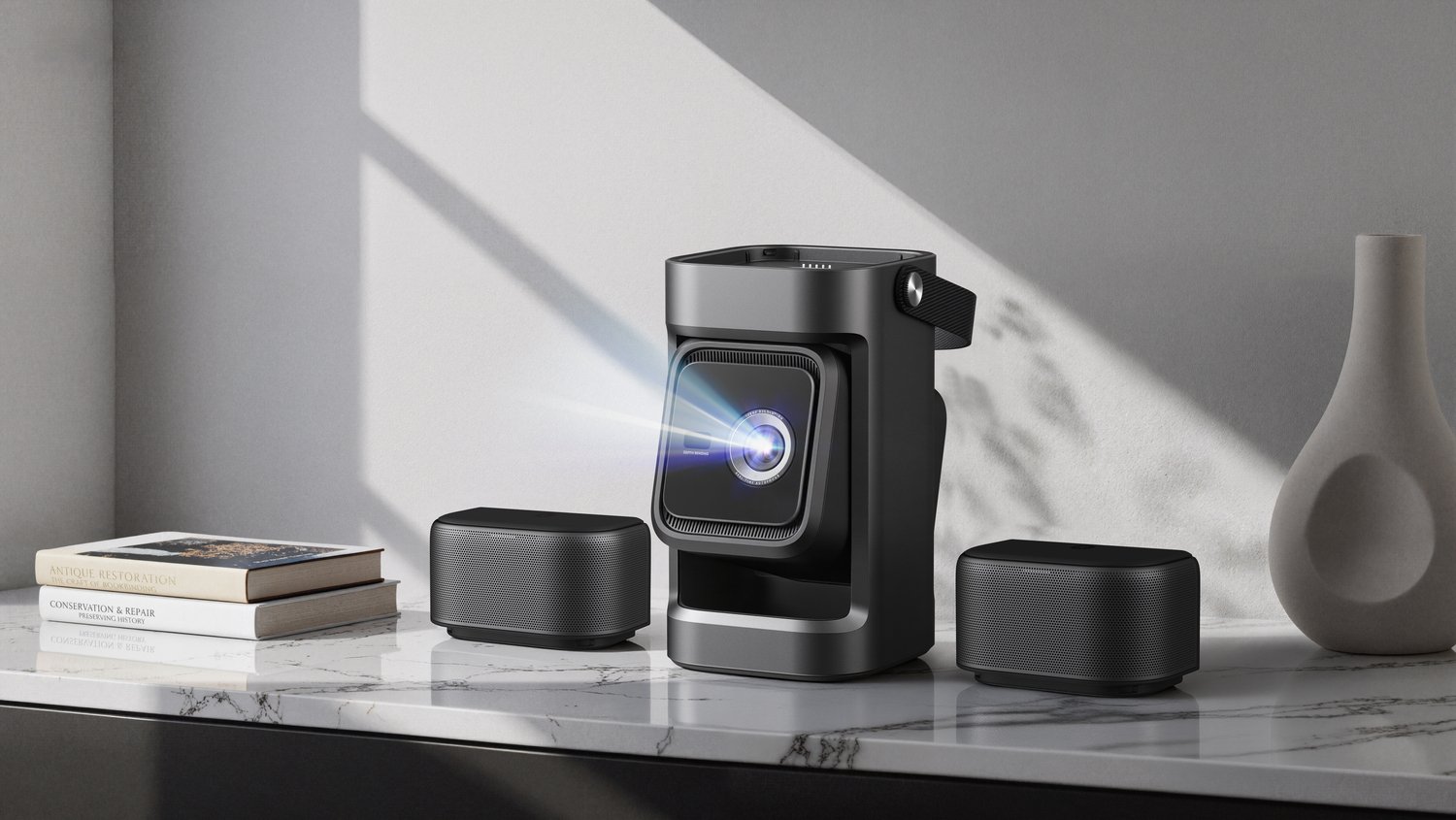 Le Nebula P1 dispose d'enceintes mobiles. ©Nebula