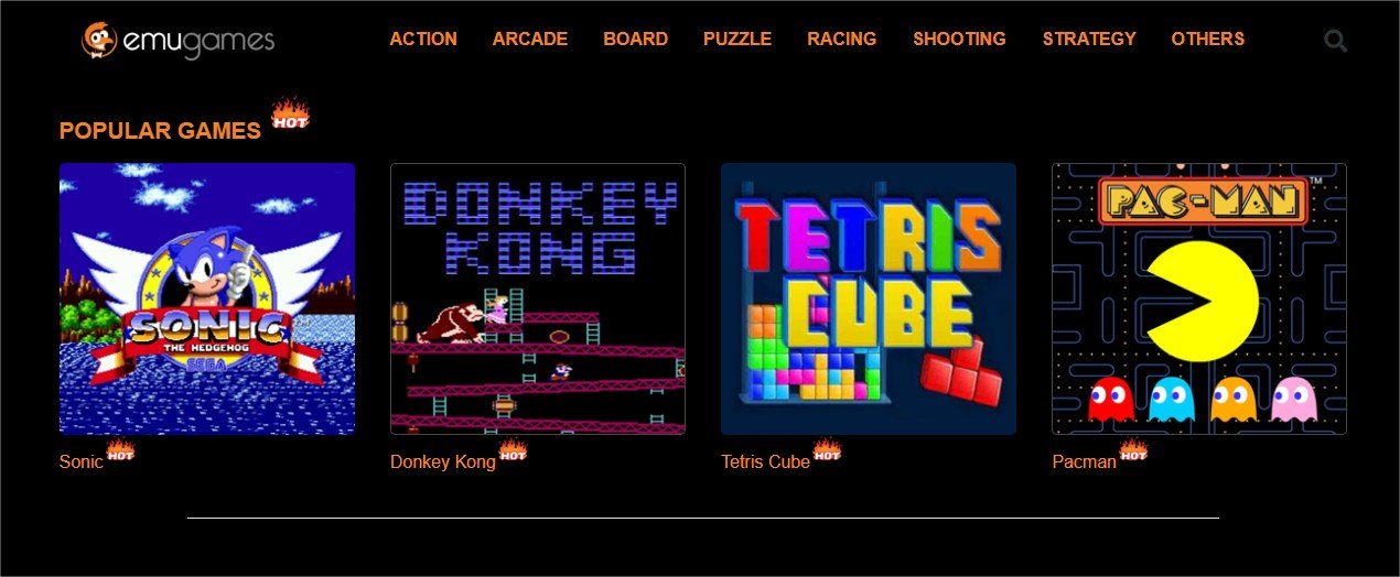 Choississez à quel jeu rétro vous voulez jouer sur la page d'accueil du site. - © EmuGames