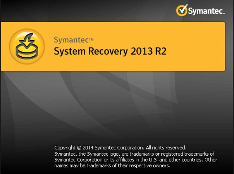 Écran de démarrage de Symantec System Recovery avant le lancement du logiciel. © Veritas