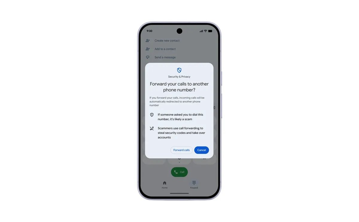 En cas de saisie du code MMI, Android avertira ses utilisateurs du risque d'escroquerie. © Google