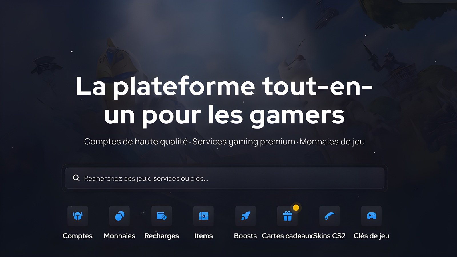 GameBoost réunit services de boost, comptes, skins et monnaies virtuelles dans une plateforme web pensée pour les joueurs PC et les amateurs de FPS. © Global Gaming Services d.o.o.