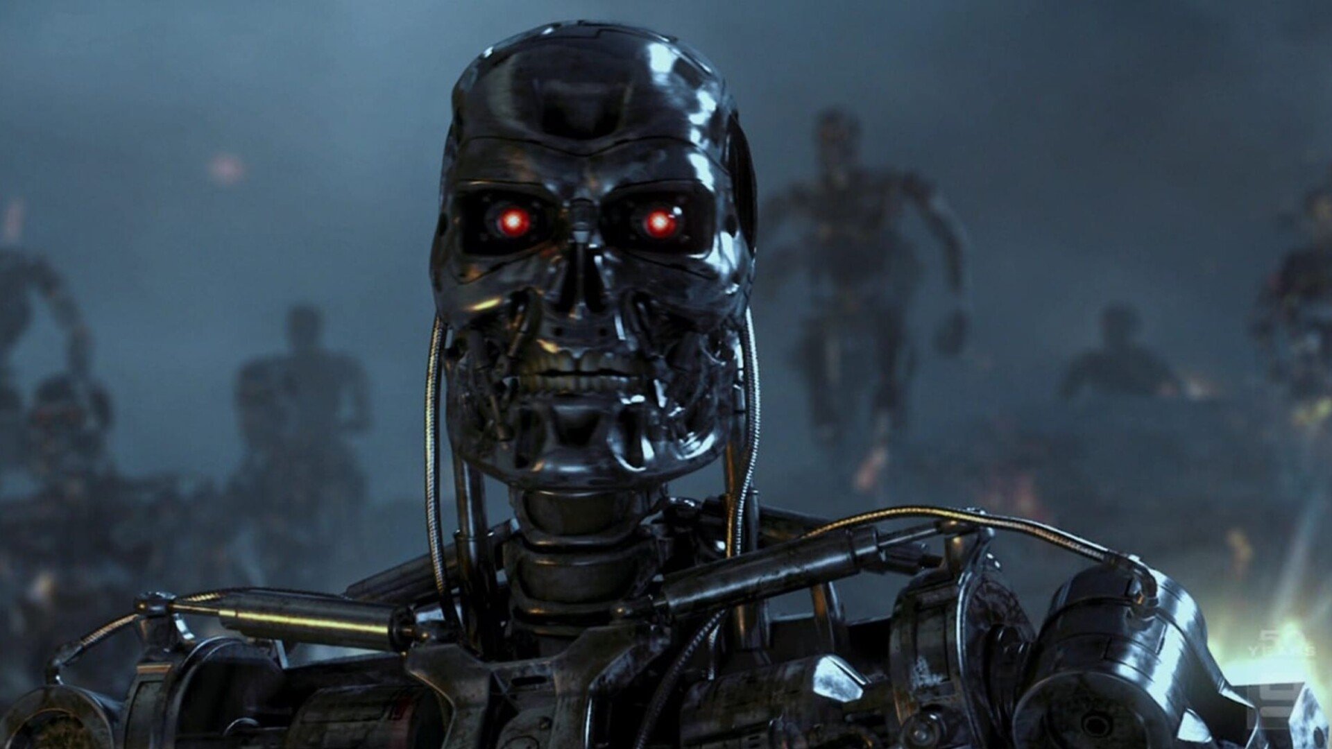 Le squelette endosquelette du T-800, figure emblématique de la saga Terminator, incarne à l'écran une robotique militaire encore loin d'exister en 2026. © StudioCanal