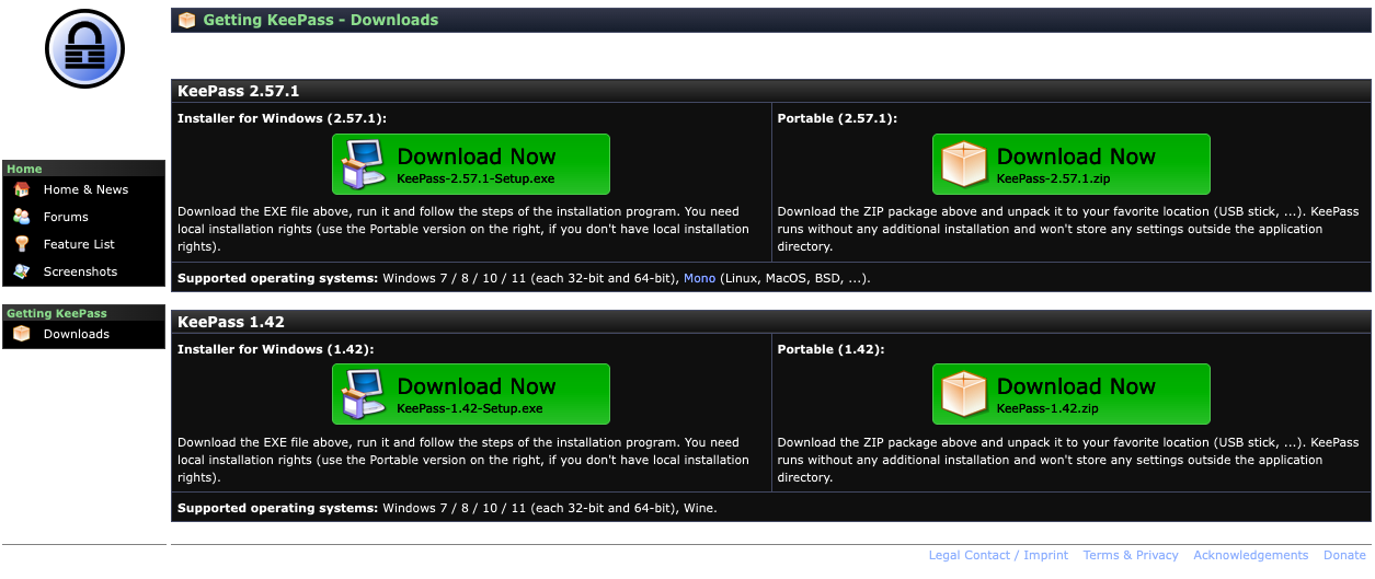 En suivant l'un des premiers liens sponsorisés affichés en tête des résultats de recherche sur Bing, les internautes tombent sur un faux site permettant de télécharger une version trafiquée et vérolée de KeePass. © Clubic