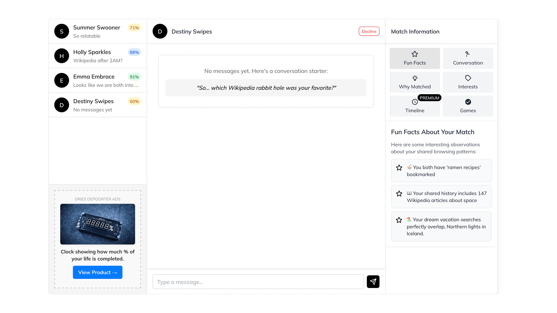 Aperçu de l'interface de l'application. © Dries Depoorter