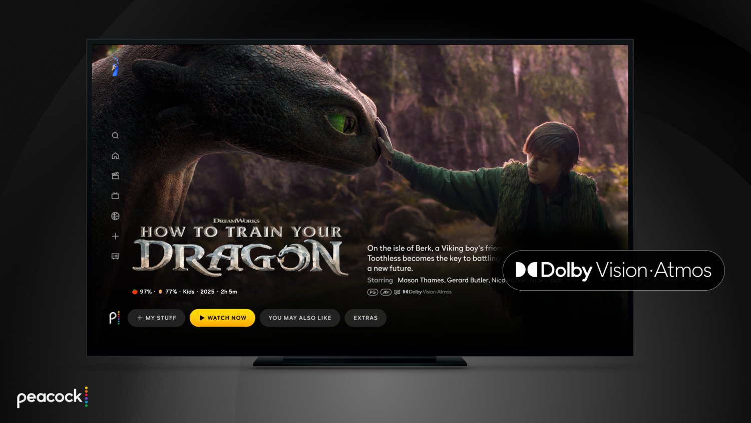 La plateforme Peacock offrira une compatibiloté avec Dolby Vision et Atmos. ©Dolby
