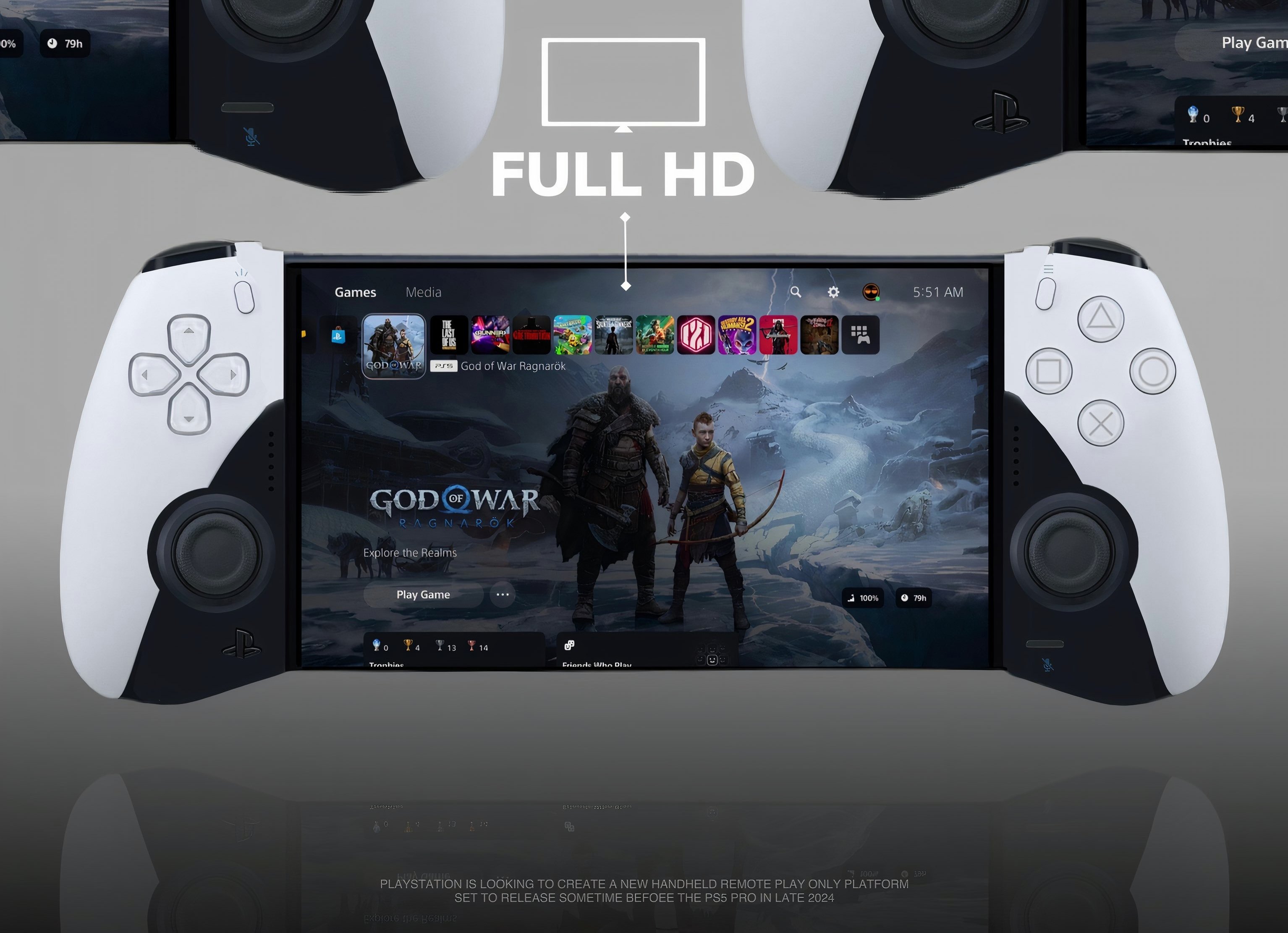 Concept de console portable basée sur la PS5. © TCMFGames