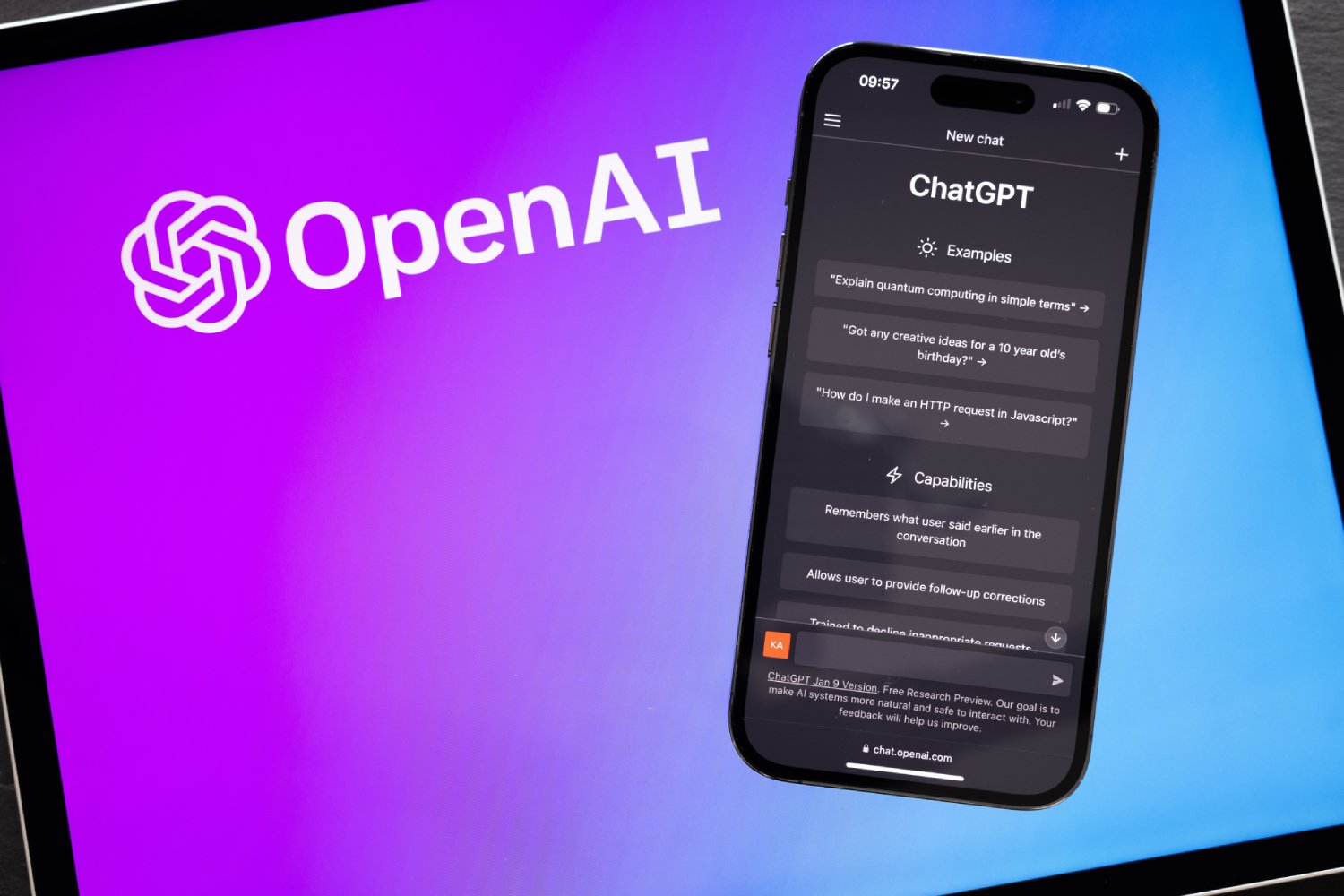 ChatGPT est le plus populaire des chatbots d'IA. ©Kaspars Grinvalds / Shutterstock