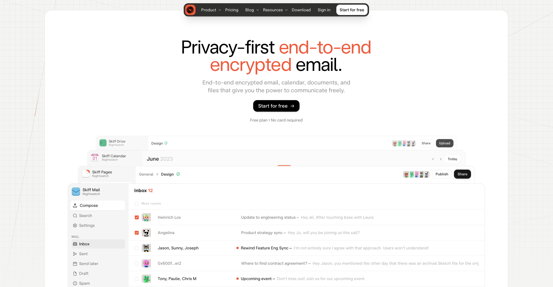 Skiff main screenshot 01