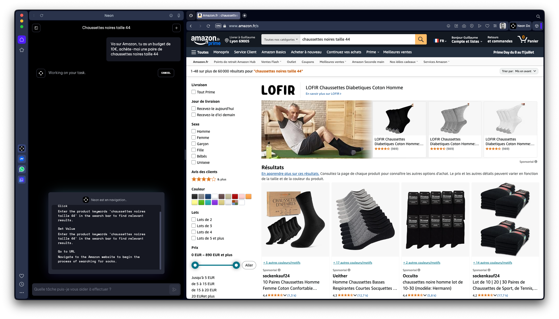 Neon Do traduit ma requête en actions ©Clubic