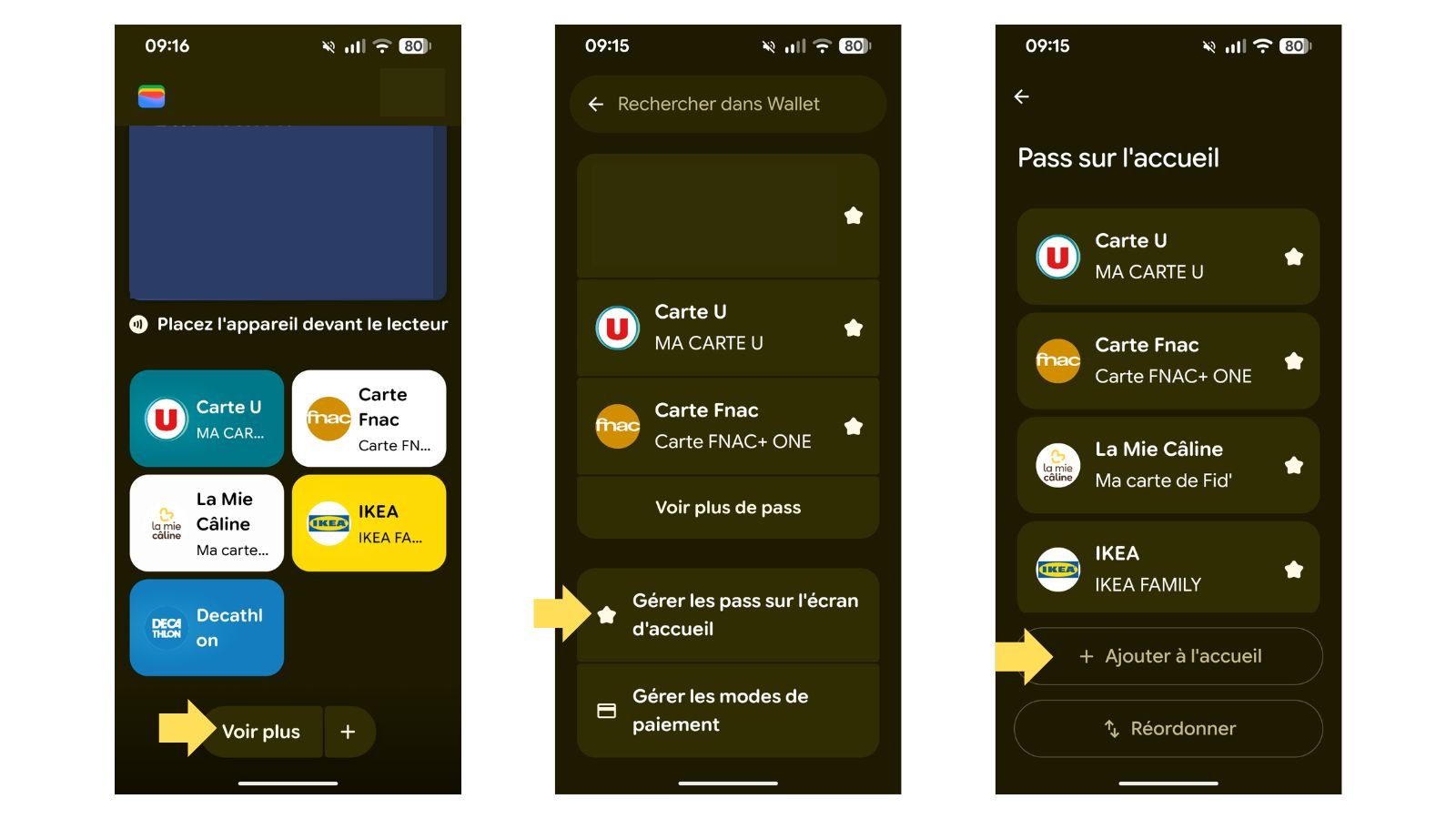Ajoutez vos cartes de fidélité en favoris. ©Google / Mia Ogouchi pour Clubic
