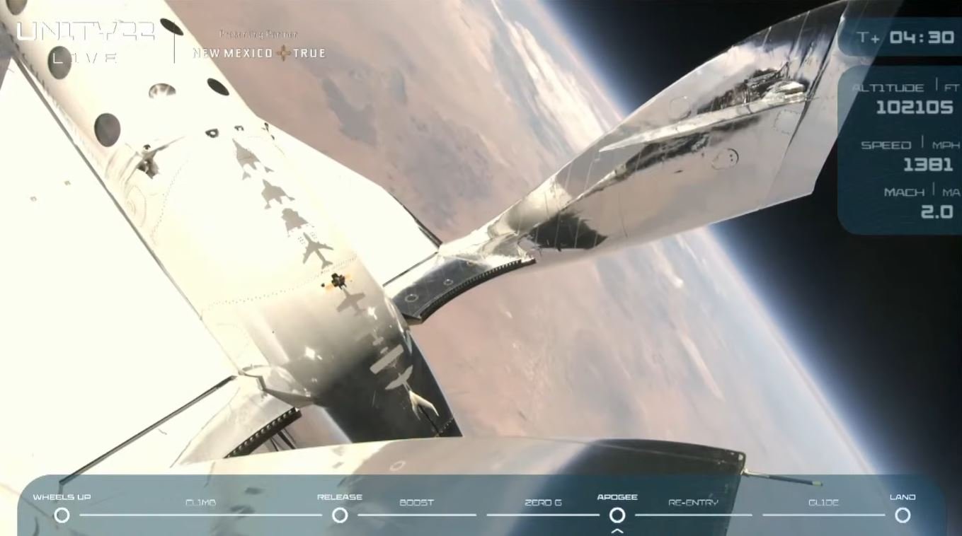 Cabrioles et quelques expériences pour les occupants de l'avion fusée. © Virgin Galactic