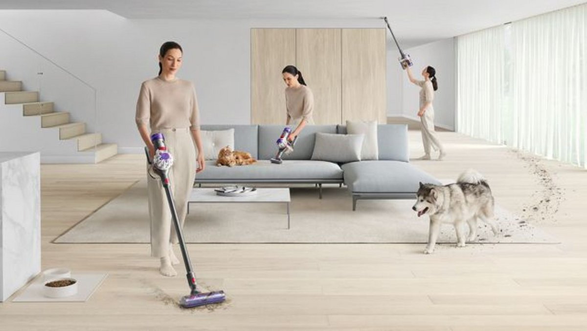 Le Dyson V8 Absolute est efficace face aux poils d'animaux.