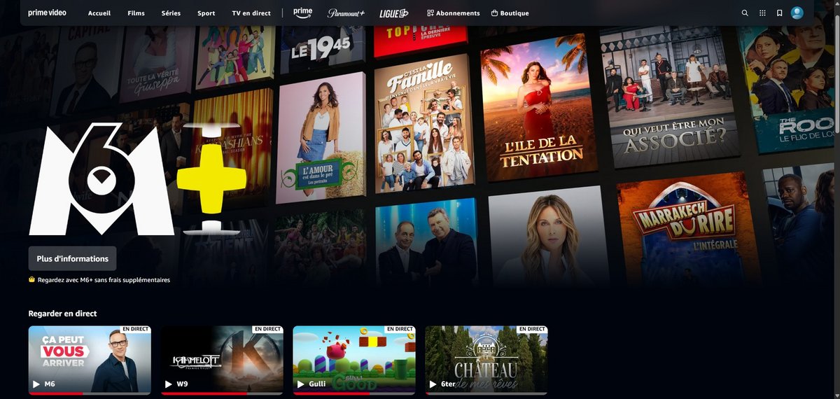 Capture d'écran du corner M6 sur la plateforme d'Amazon. © Alexandre Boero / Clubic