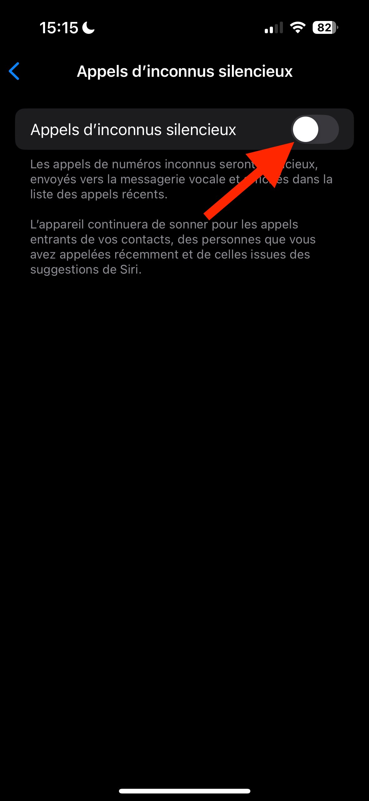 blocage appel mode silencieux iphone