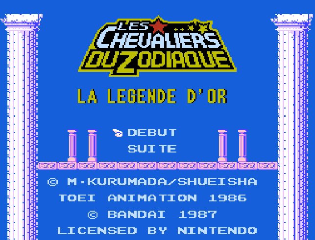 Chevaliers Zodiaque NES