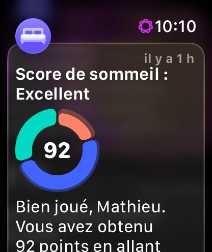 Apple Watch SE 3 Notif sommeil