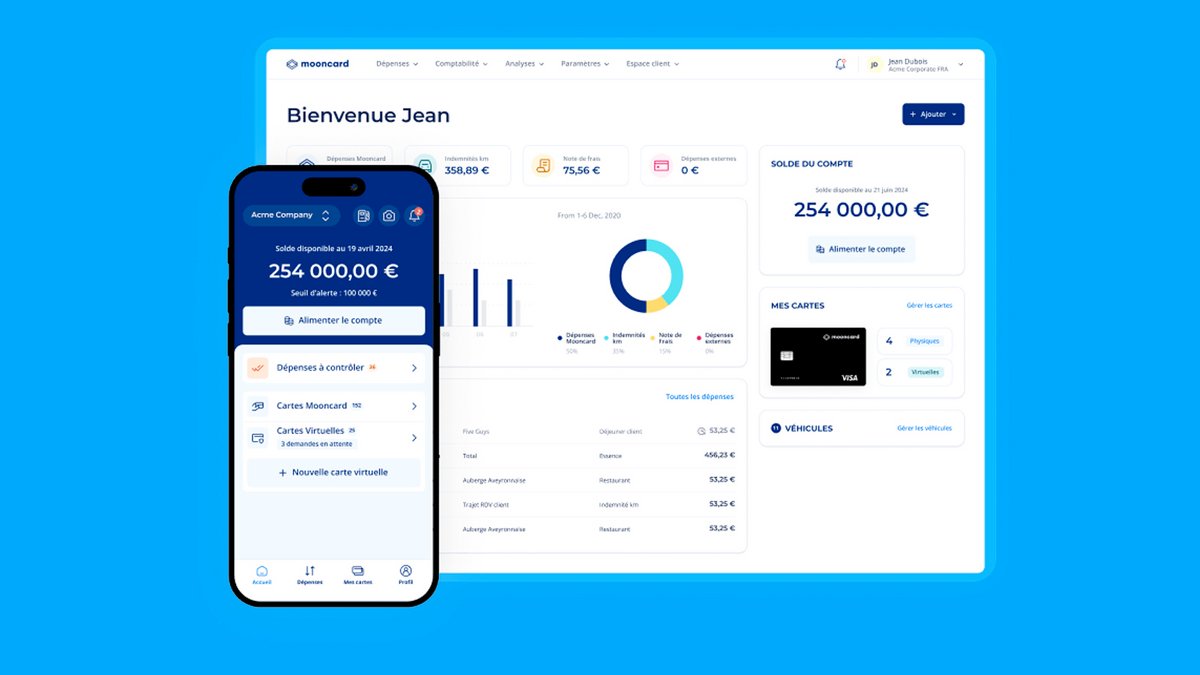 Gérer vos dépenses professionnelles depuis le paiement jusqu’à la comptabilité - © Mooncard