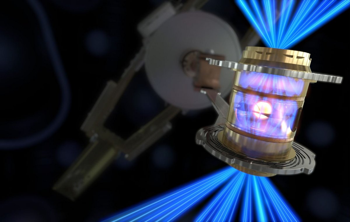 Vue d'artiste du processus de fusion par confinement inertiel par laser © LLNL’s National Ignition Facility