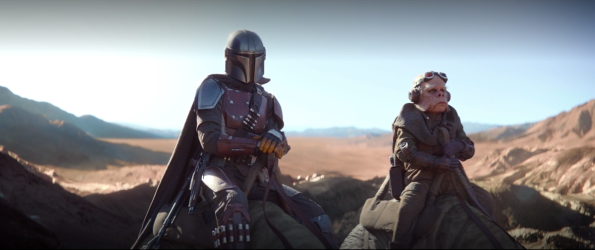 Les décors de The Mandalorian sont affichés en temps réel par des écrans situés derrière les acteurs et actrices © Disney